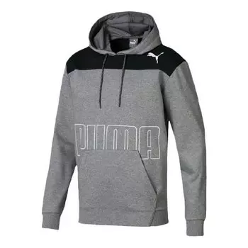 Толстовка modern logo sports fleece hoodie 'grey' Puma, серый