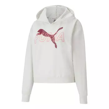 Толстовка modern sports hoodie 'white burgundy' Puma, белый