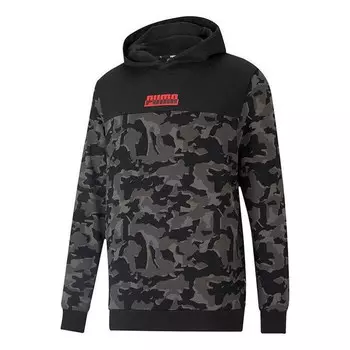 Толстовка moletom camo printed masculino hoodie 'black camo' Puma, черный