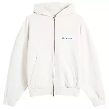 Толстовка Molleton с капюшоном на молнии с логотипом на спине Balenciaga, мультиколор