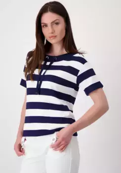 Толстовка Monari с блочными полосками, цвет Marine Wei Gestreift