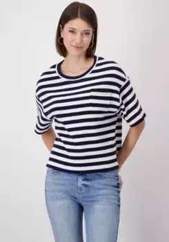 Толстовка Monari, с полосками, синий