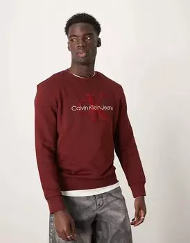 Толстовка monologo archive с круглым вырезом красного цвета Calvin Klein Jeans