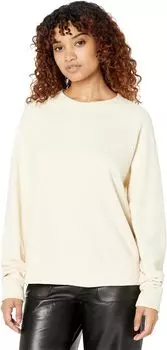 Толстовка MONROW Reverse Mix Teddy Fleece Sweatshirt w/ Side Zipper, цвет Off-White