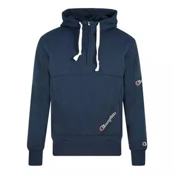 Толстовка морского цвета с асимметричным карманом и логотипом на полумолнии Champion, синий