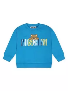 Толстовка Moschino Kids с принтом Teddy Bear, синий