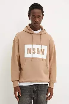 Толстовка MSGM из хлопка, бежевый
