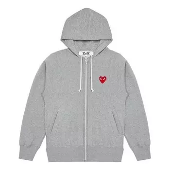 Толстовка multi heart zip up hoodie 'grey' Comme Des Garcons Play, серый