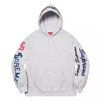 Толстовка multi logo hooded sweatshirt 'grey red black' Supreme, серый