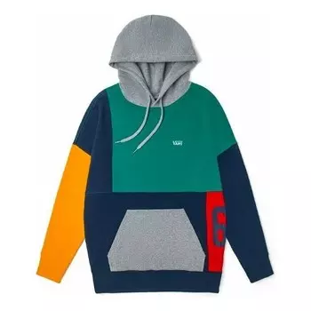 Толстовка multicolor patchwork hoodie 'blue green orange red' Vans, красный