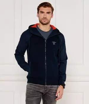 Толстовка мужская Aeronautica Militare с капюшоном и на молнии, синий