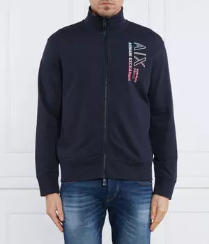 Толстовка мужская Armani Exchange на молнии с логотипом, синий