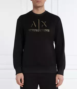 Толстовка мужская Armani Exchange с золотым логотипом, черный