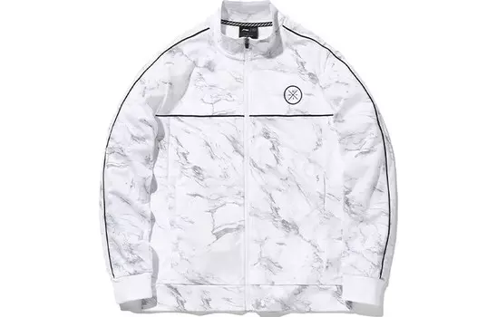 Толстовка мужская белая с принтом Lining, цвет White Print