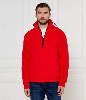 Толстовка мужская Boss Green из вискозы с воротником на молнии, красный
