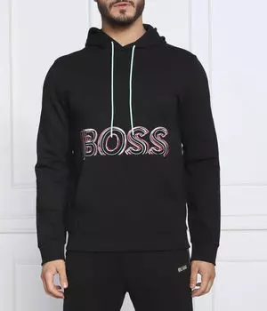 Толстовка мужская Boss Green с контрастной надписью, черный