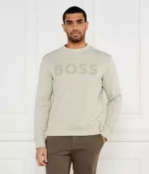 Толстовка мужская Boss Orange с круглым вырезом и логотипом, бежевый