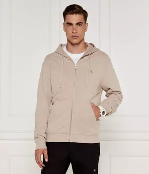 Толстовка мужская Calvin Klein Jeans на молнии с монограммой, бежевый