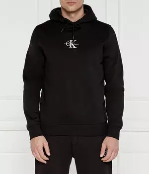 Толстовка мужская Calvin Klein Jeans с логотипом и капюшоном, черный