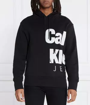 Толстовка мужская Calvin Klein Jeans с надписью, черный