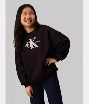 Толстовка мужская Calvin Klein Jeans свободного кроя с логотипом бренда, черный