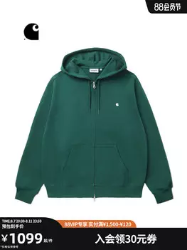 Толстовка мужская Carhartt WIP с капюшоном и логотипом, зеленый