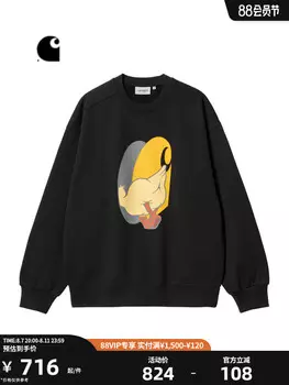 Толстовка мужская Carhartt WIP с логотипом и принтом, серый