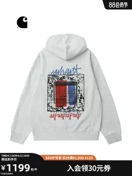 Толстовка мужская Carhartt WIP в стиле граффити, серый