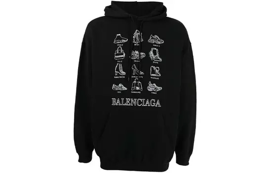 Толстовка мужская черная Balenciaga, черный
