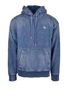 Толстовка мужская Diesel джинсовая с капюшоном, светло-голубой