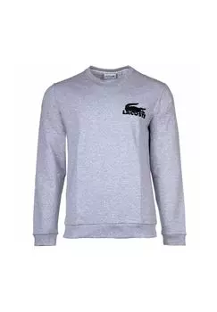 Толстовка мужская - домашняя, базовая, с круглым вырезом, хлопок LACOSTE, серый