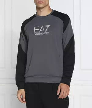 Толстовка мужская Ea7 двухцветная, серый/черный