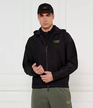 Толстовка мужская Ea7 на молнии, черный / золотой