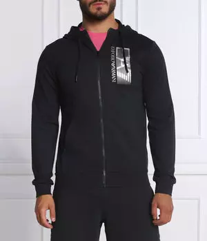 Толстовка мужская Ea7 на молнии с капюшоном, синий