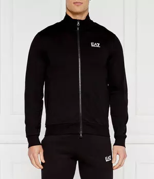 Толстовка мужская Ea7 на молнии с логотипом бренда, черный