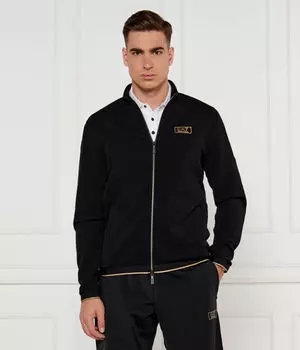Толстовка мужская Ea7 на молнии с логотипом бренда, черный