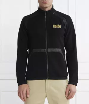 Толстовка мужская Ea7 на молнии с высоким воротником, черный