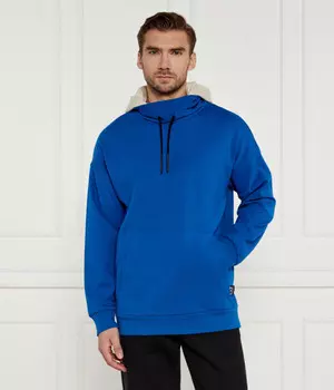 Толстовка мужская Ea7 оверсайз с принтом на спине, синий