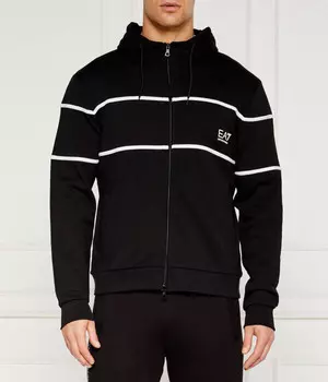 Толстовка мужская Ea7 Regular Fit на молнии, черный / белый