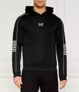 Толстовка мужская Ea7 с контрастной отделкой, черный