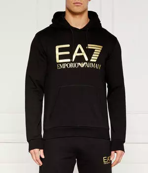 Толстовка мужская Ea7 с логотипом, черный / золотой