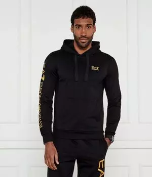 Толстовка мужская Ea7 с принтом на рукаве, черный