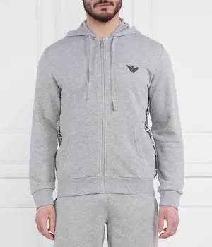 Толстовка мужская Emporio Armani на молнии с капюшоном, серый