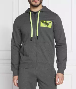 Толстовка мужская Emporio Armani на молнии с логотипом бренда, серый