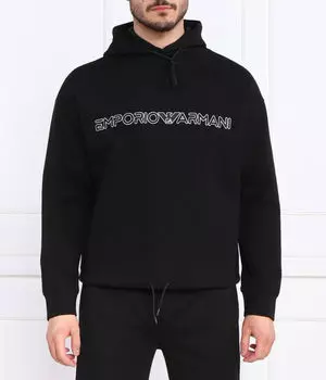 Толстовка мужская Emporio Armani с надписью, черный