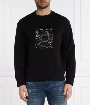 Толстовка мужская Emporio Armani с принтом, черный