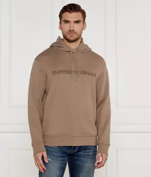 Толстовка мужская Emporio Armani с вышитым логотипом, бежевый