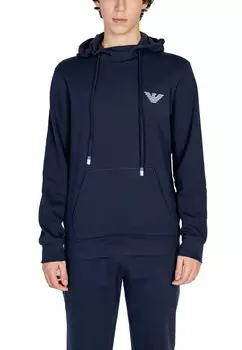 Толстовка мужская Emporio armani underwear с капюшоном и карманом, темно-синий