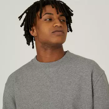 Толстовка мужская - Essentials Crew 500 лен DOMYOS, замазка