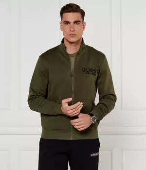 Толстовка мужская Guess Jeans на молнии, зеленый